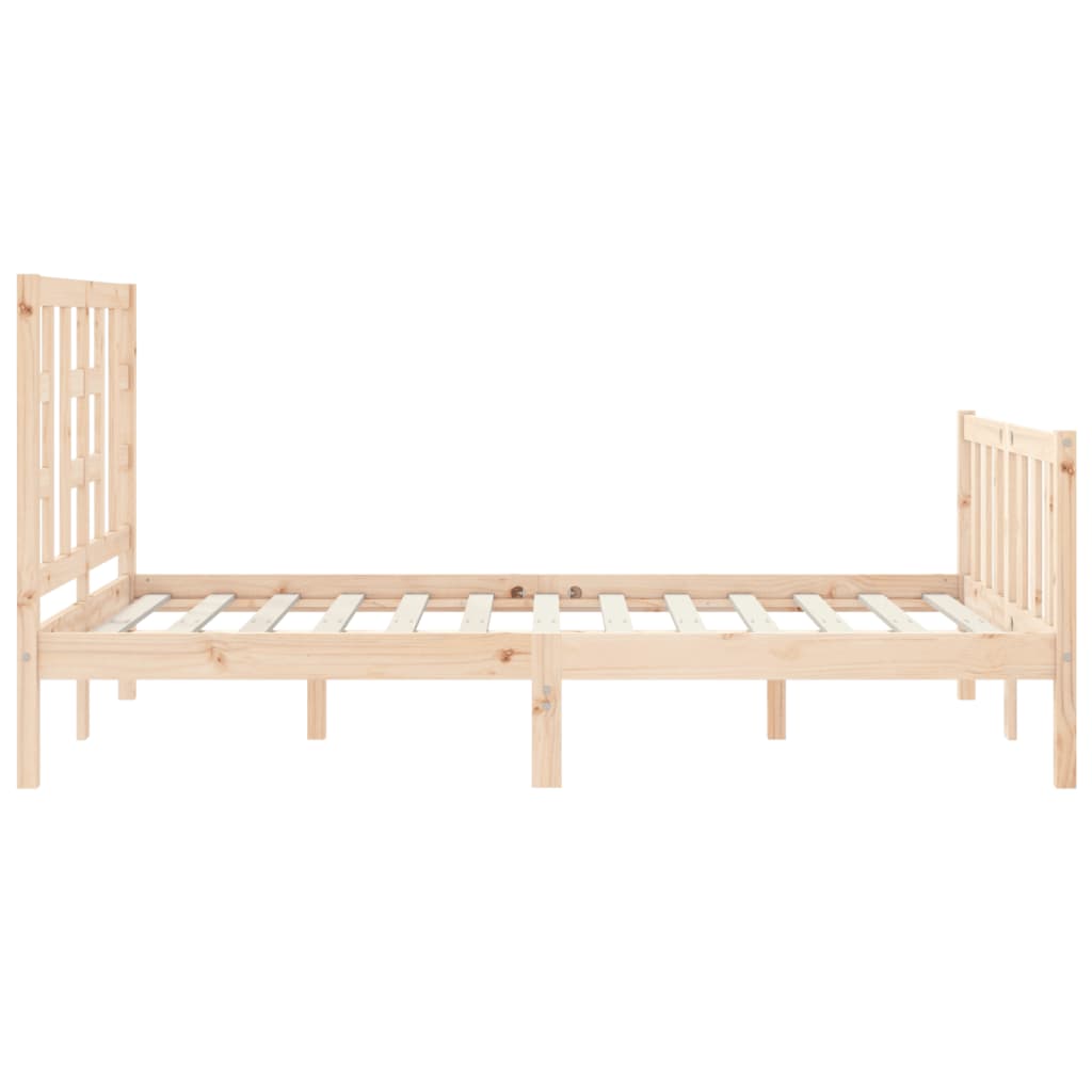 Estructura de cama de matrimonio con cabecero madera maciza vidaXL