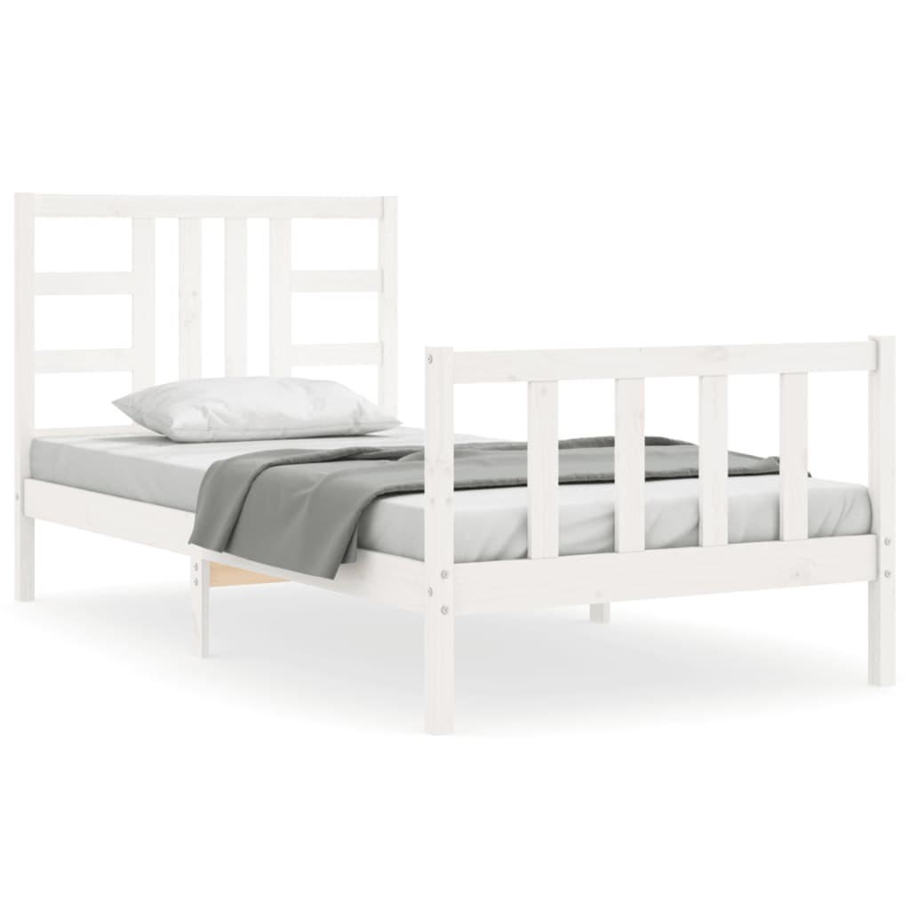 Estructura de cama sin colchón madera de pino blanca 90x200 cm vidaXL