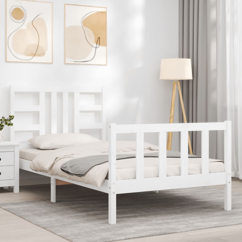 Estructura de cama sin colchón madera de pino blanca 90x200 cm vidaXL