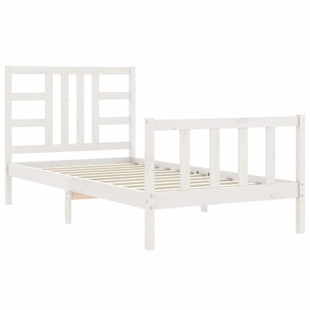 Estructura de cama sin colchón madera de pino blanca 90x200 cm vidaXL