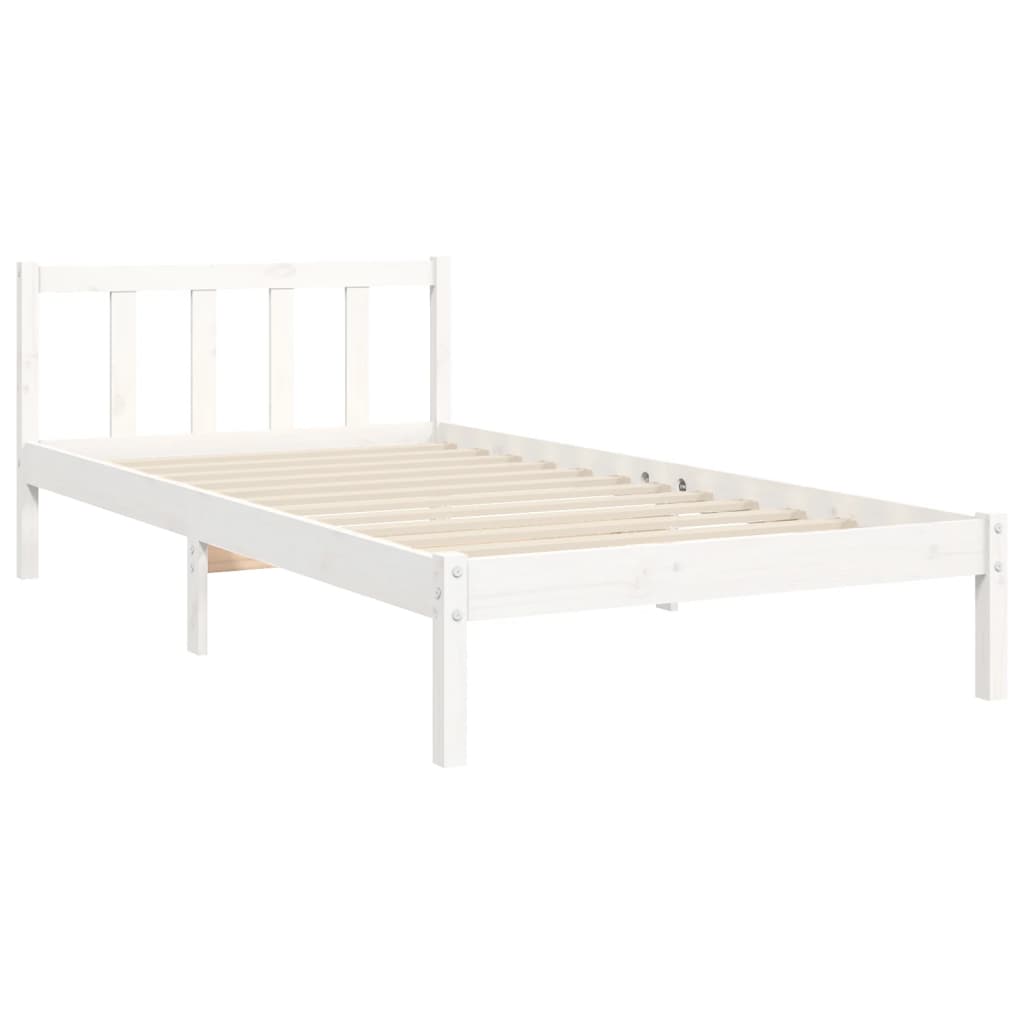 Estructura de cama sin colchón madera de pino blanca 90x200 cm vidaXL