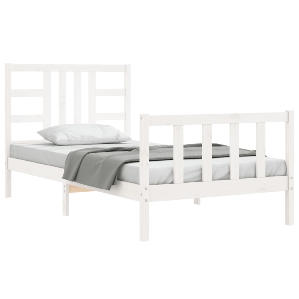 Estructura cama sin colchón madera maciza pino blanca 100x200cm vidaXL