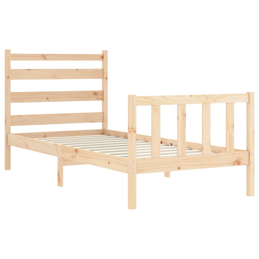 Estructura de cama sin colchón madera maciza de pino 90x200 cm v1915 - Vetonek