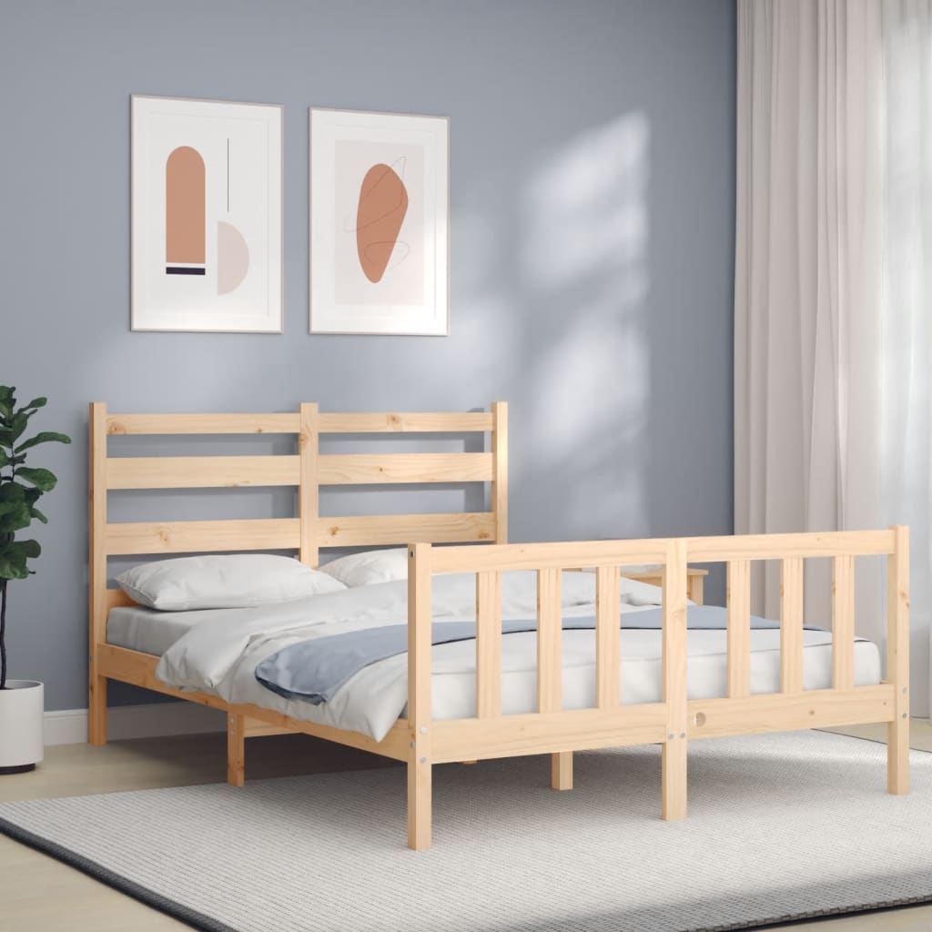 Vetonek Estructura de cama sin colchón madera de pino maciza 120x200 cm