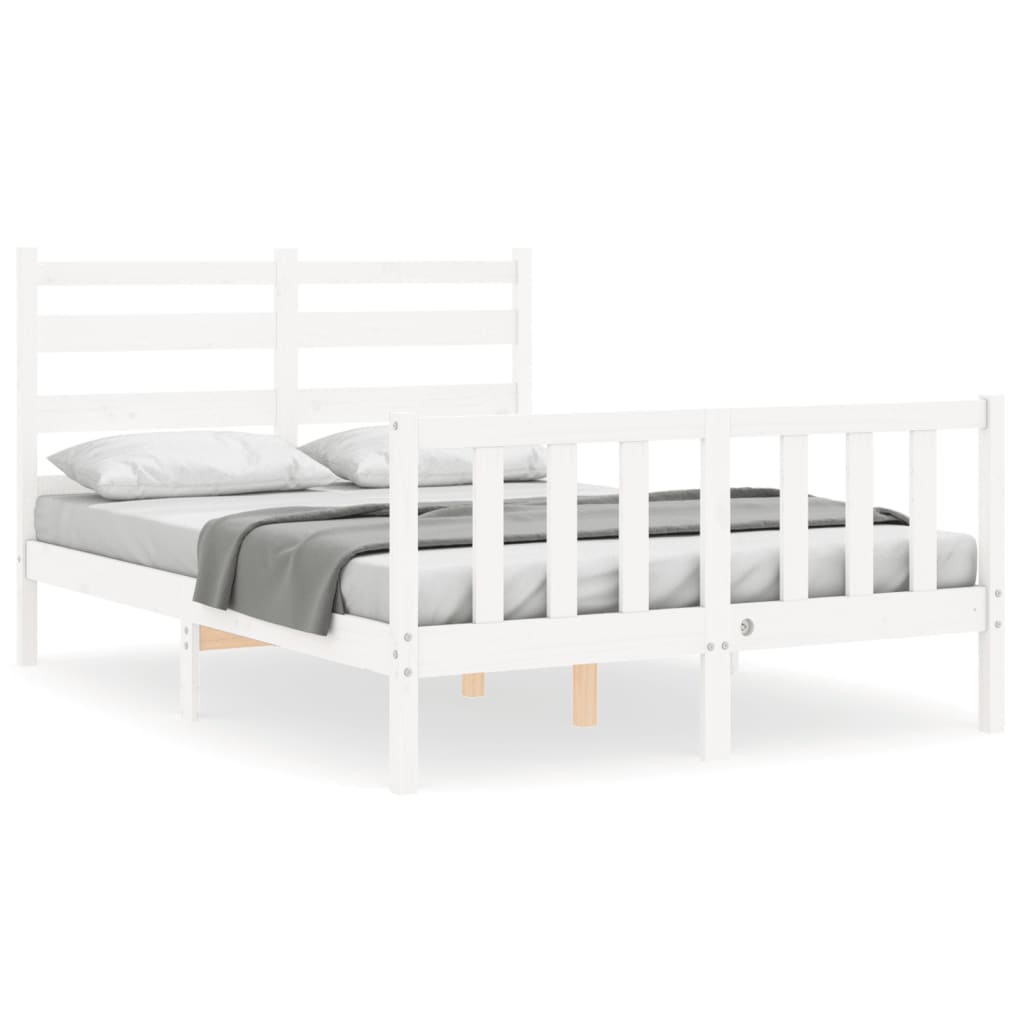 Estructura de cama sin colchón madera de pino blanca 120x200 cm vidaXL