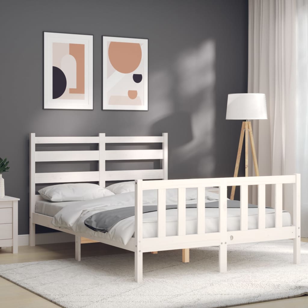 Estructura de cama sin colchón madera de pino blanca 120x200 cm vidaXL