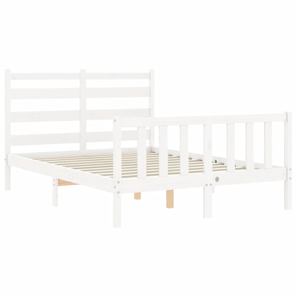 Estructura de cama sin colchón madera de pino blanca 120x200 cm vidaXL