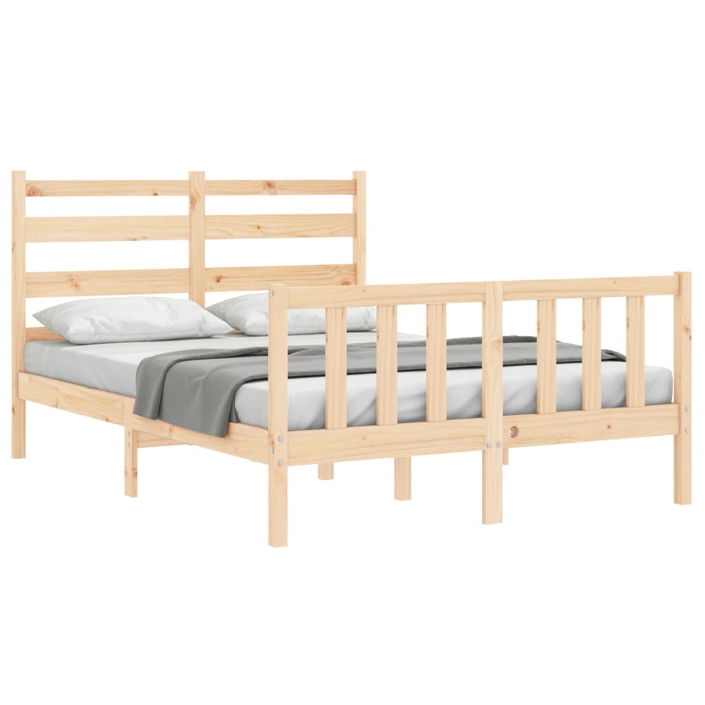 Estructura de cama sin colchón madera de pino blanca 140x200 cm