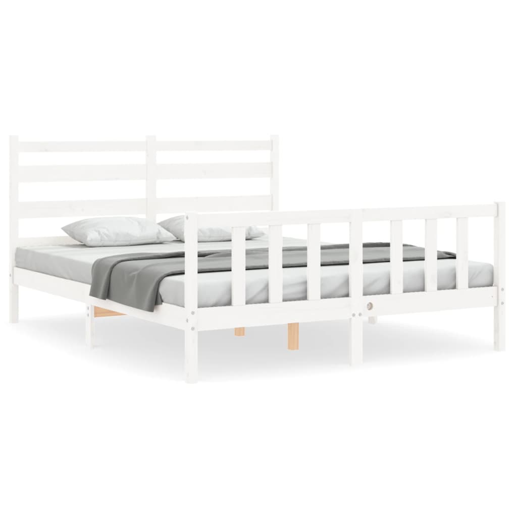 Estructura de cama sin colchón madera maciza de pino 160x200 cm vidaXL