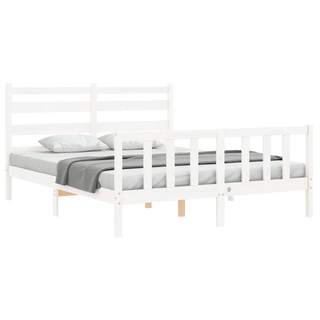 Estructura de cama sin colchón madera maciza de pino 160x200 cm vidaXL