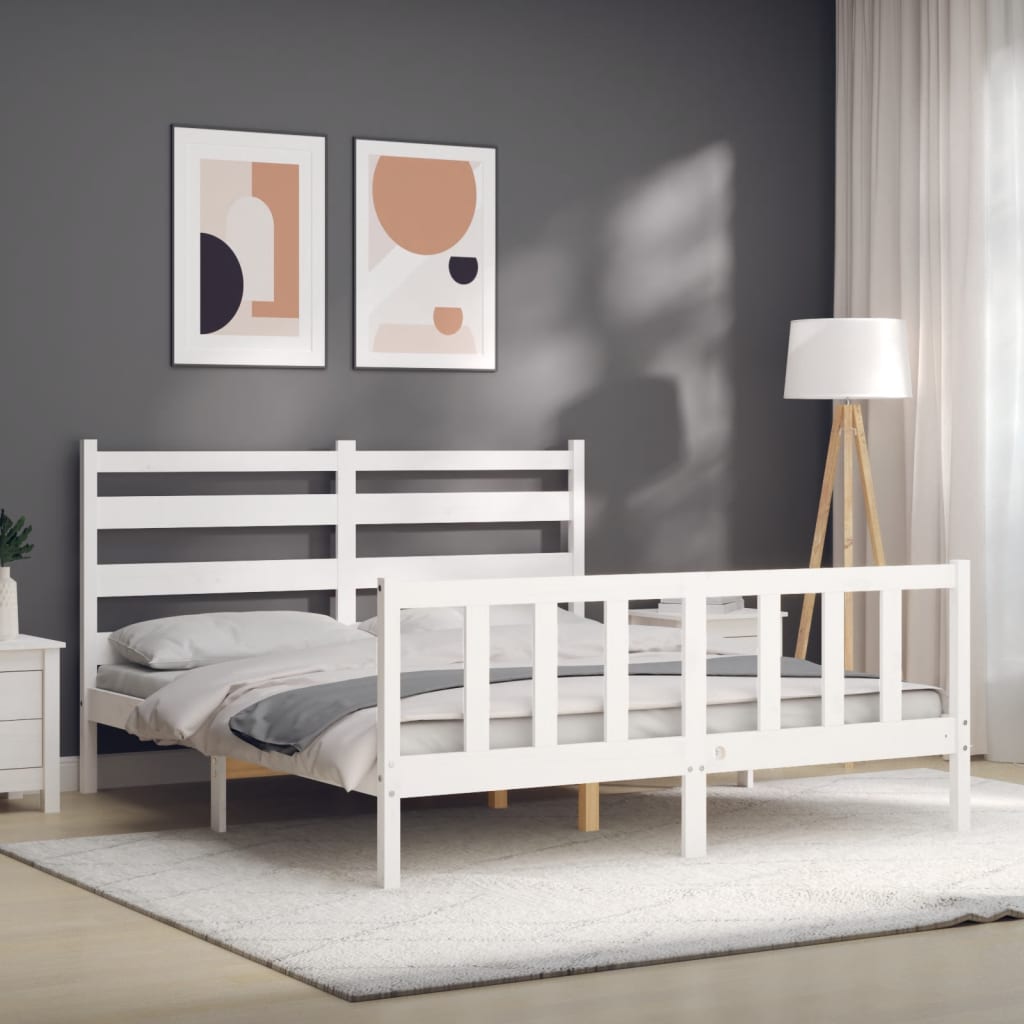 Estructura de cama sin colchón madera maciza de pino 160x200 cm vidaXL