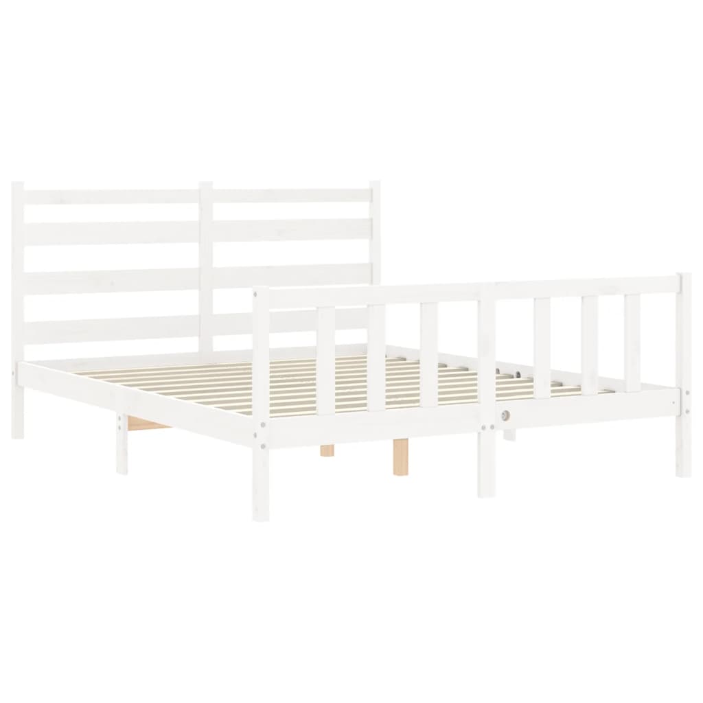 Estructura de cama sin colchón madera maciza de pino 160x200 cm vidaXL