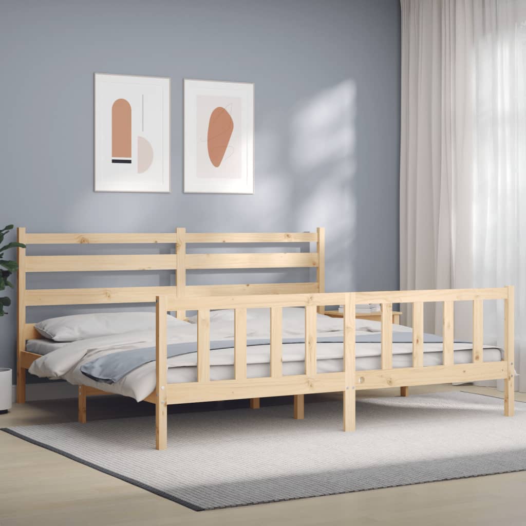 Vetonek Estructura de cama sin colchón madera maciza de pino 200x200 cm