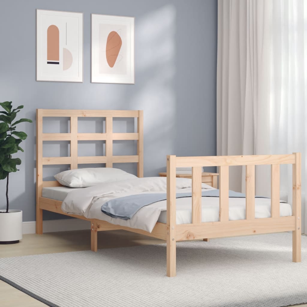 Estructura de cama sin colchón madera maciza de pino 90x200 cm v2561 Vetonek