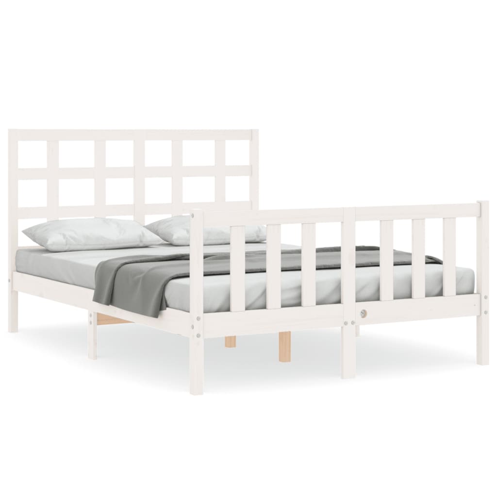 Estructura de cama sin colchón madera de pino blanca 140x200 cm vidaXL