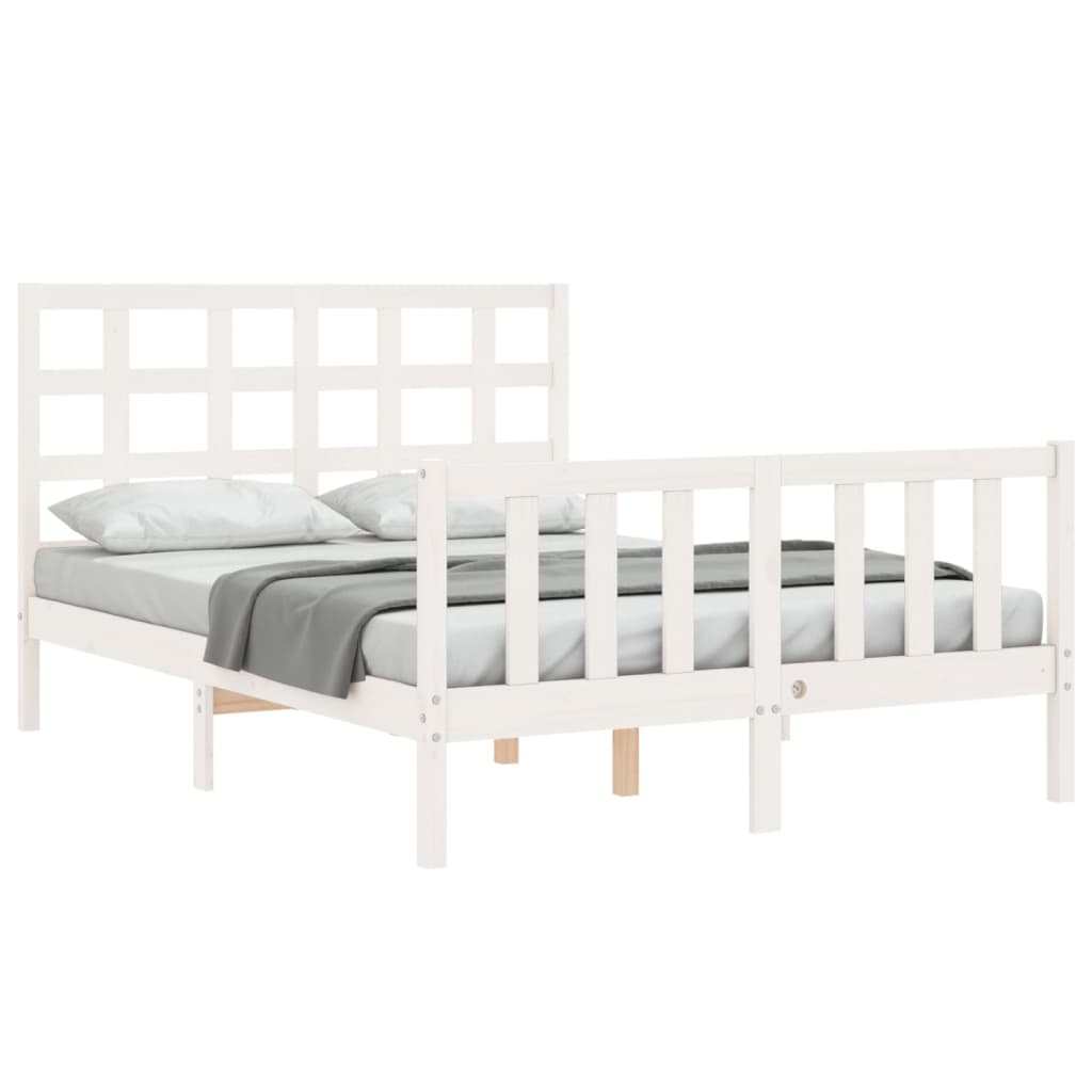 Estructura de cama sin colchón madera de pino blanca 140x200 cm vidaXL