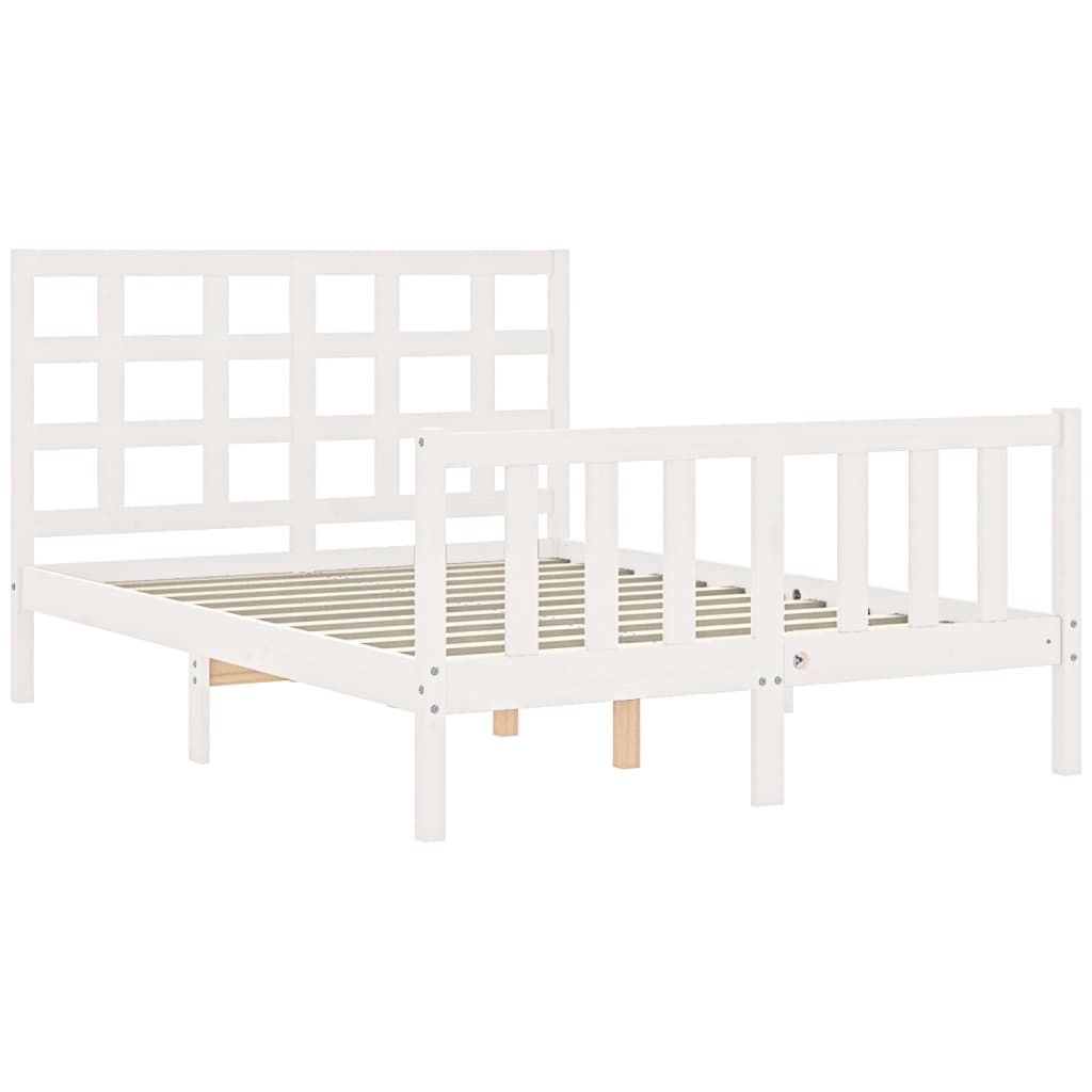 Estructura de cama sin colchón madera de pino blanca 140x200 cm vidaXL