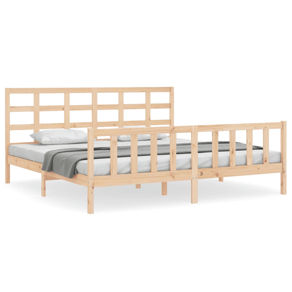 Estructura de cama sin colchón madera maciza de pino 200x200 cm vidaXL