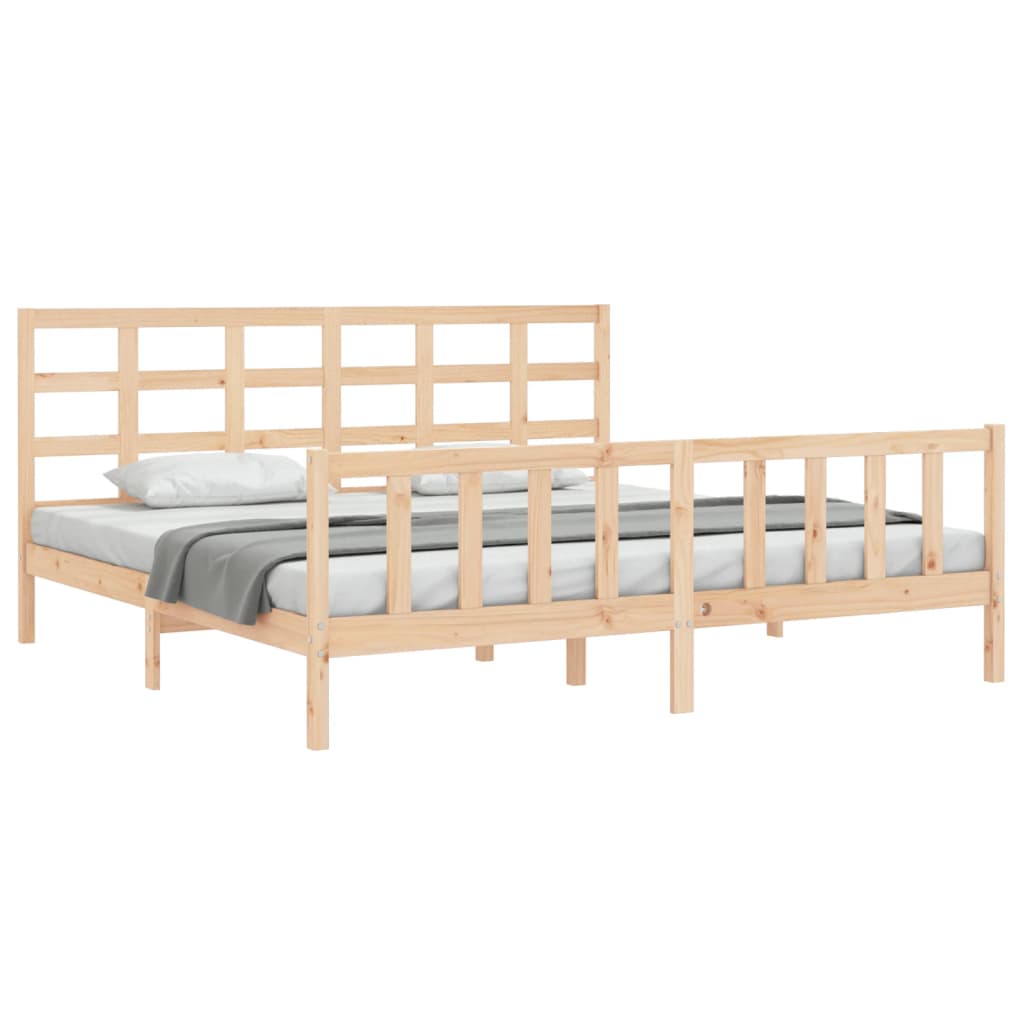 Estructura de cama sin colchón madera maciza de pino 200x200 cm vidaXL