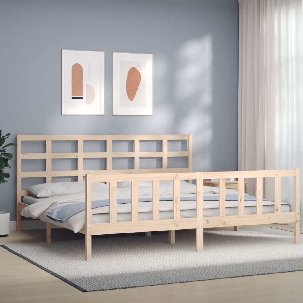 Vetonek Estructura de cama sin colchón madera maciza de pino 200x200 cm