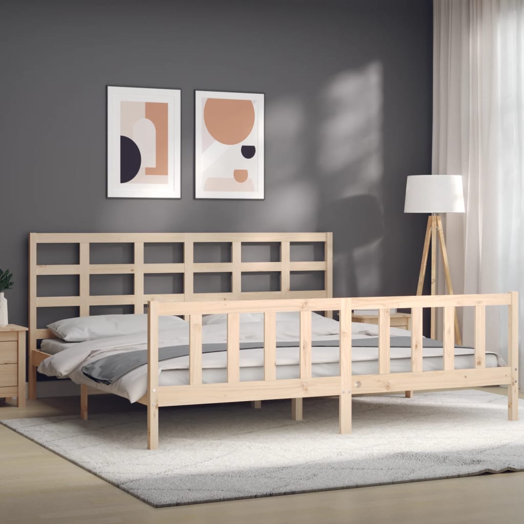 Estructura de cama sin colchón madera maciza de pino 200x200 cm vidaXL