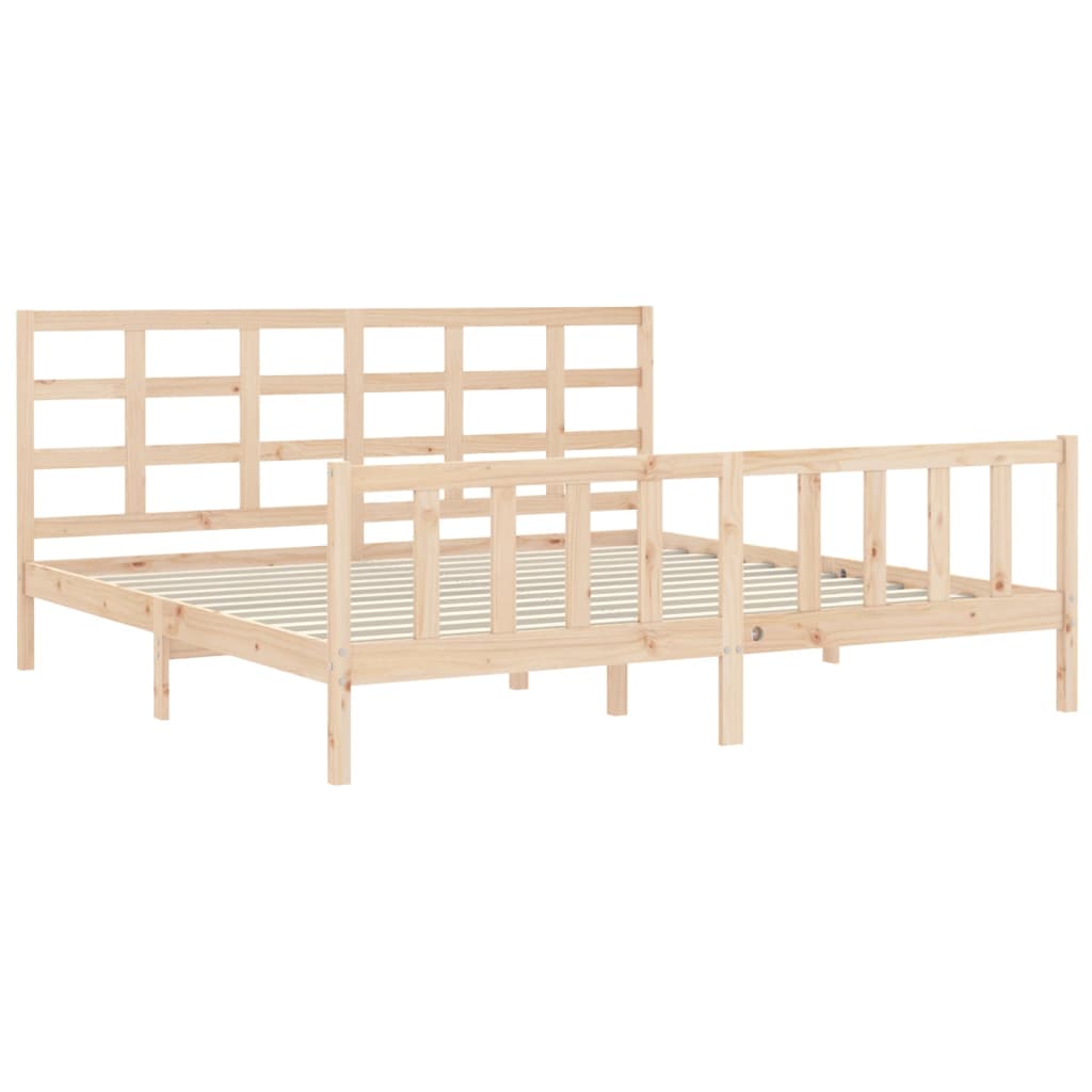 Estructura de cama sin colchón madera maciza de pino 200x200 cm vidaXL