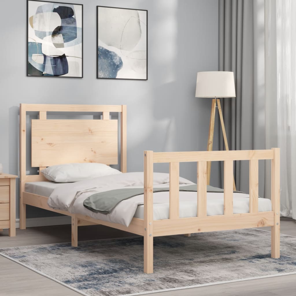 Estructura de cama sin colchón madera maciza de pino 100x200 cm vidaXL