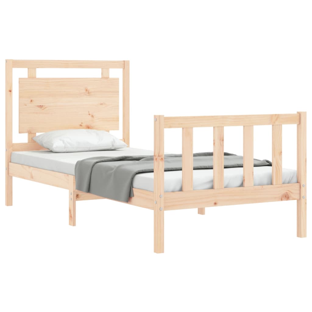 Estructura de cama sin colchón madera maciza de pino 100x200 cm - Vetonek