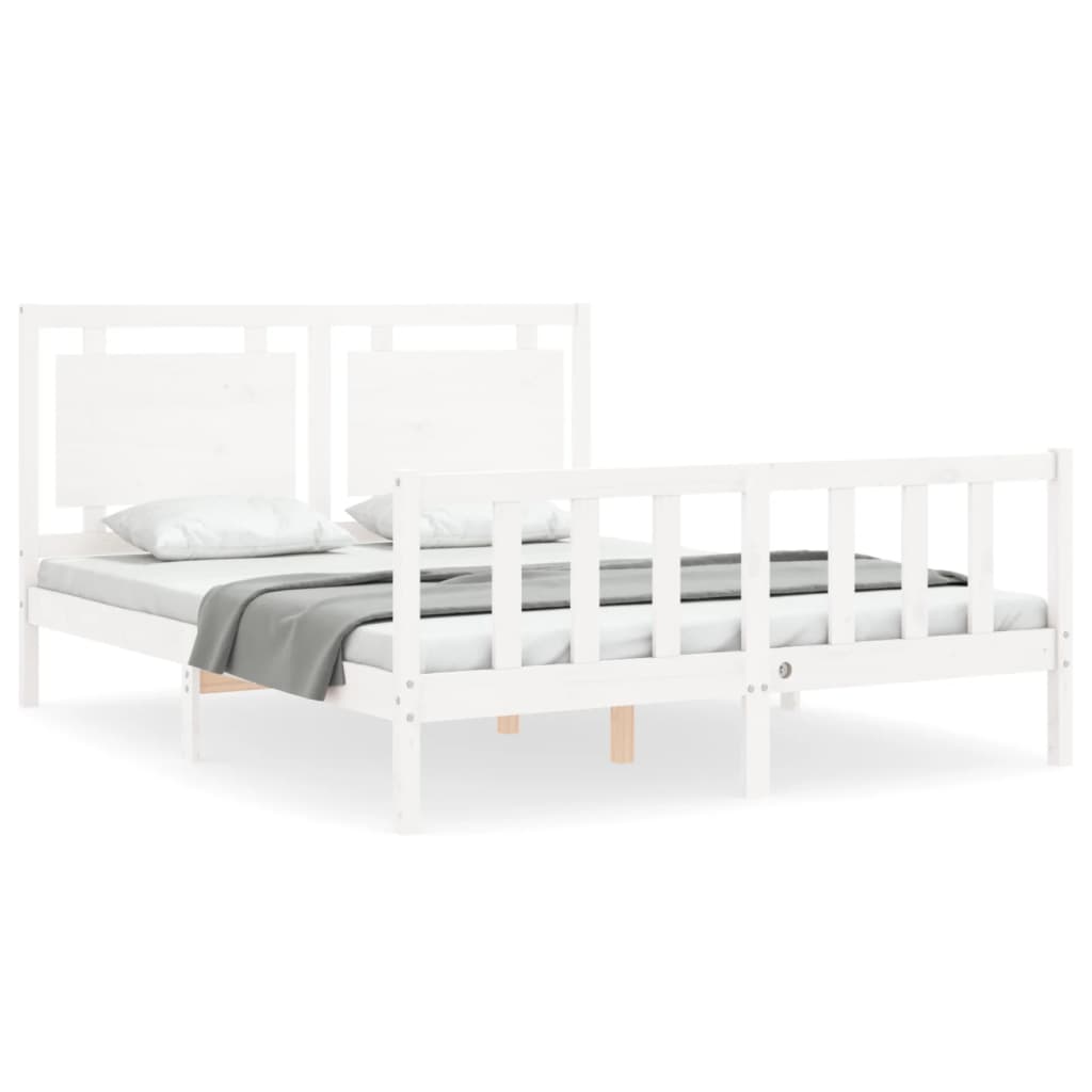 Estructura de cama sin colchón madera maciza de pino 160x200 cm vidaXL