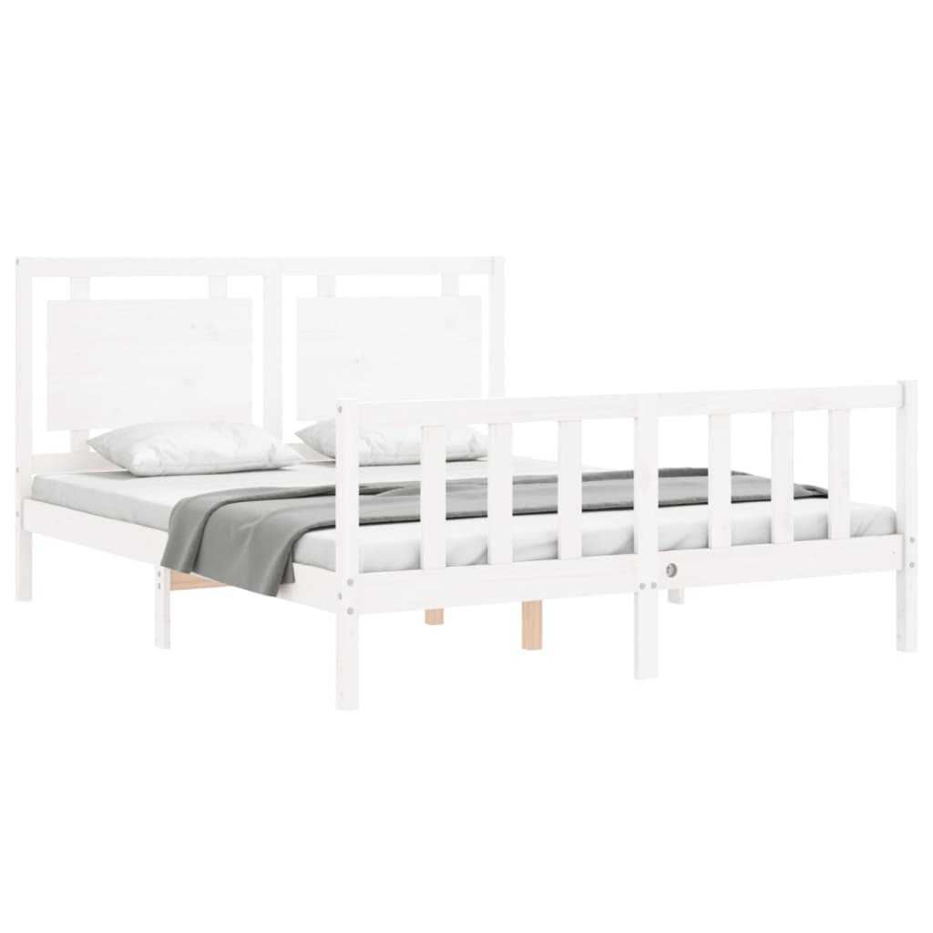 Estructura de cama sin colchón madera maciza de pino 160x200 cm vidaXL