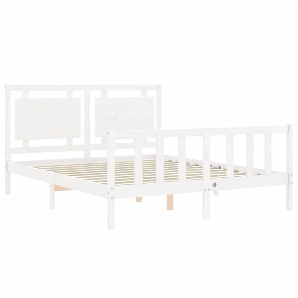 Estructura de cama sin colchón madera maciza de pino 160x200 cm vidaXL