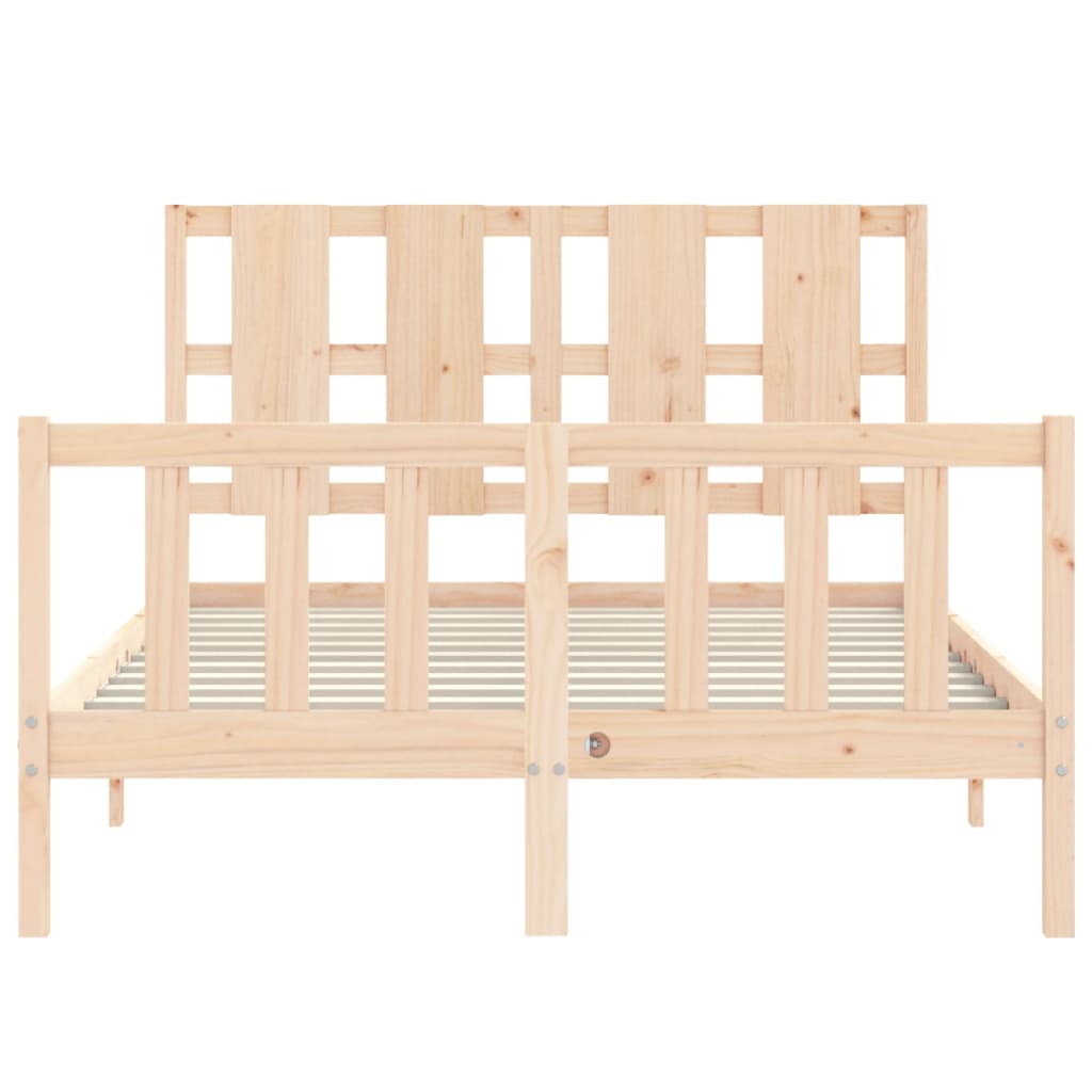 Estructura de cama de matrimonio con cabecero madera maciza vidaXL