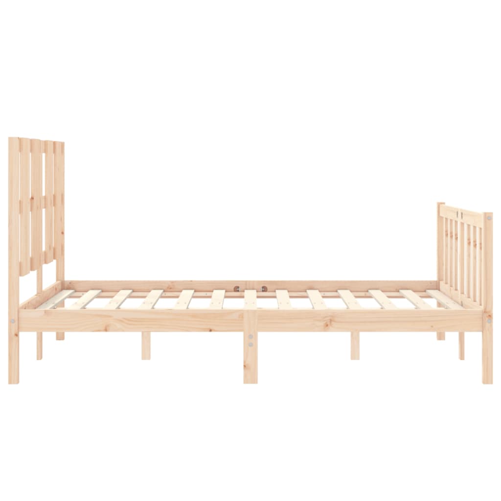 Estructura de cama de matrimonio con cabecero madera maciza vidaXL