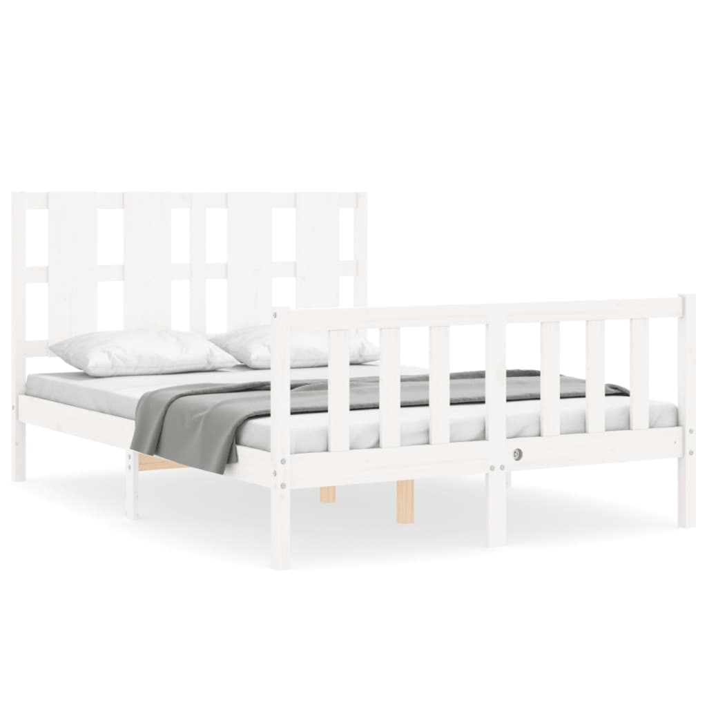 Estructura de cama sin colchón madera de pino blanca 140x190 cm vidaXL