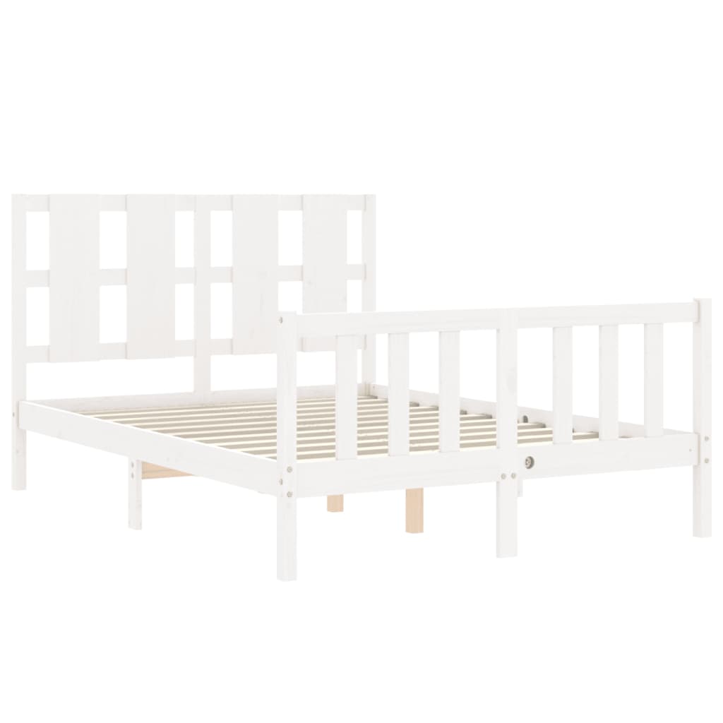 Estructura de cama sin colchón madera de pino blanca 140x190 cm vidaXL