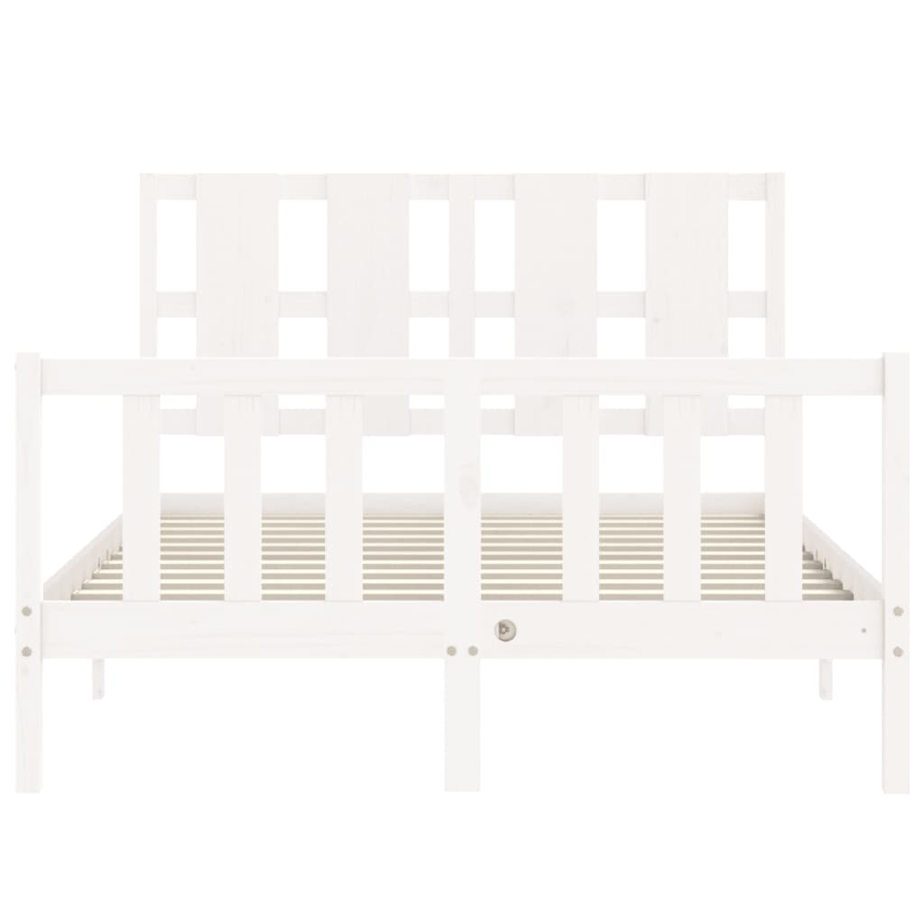 Estructura de cama sin colchón madera de pino blanca 140x190 cm vidaXL