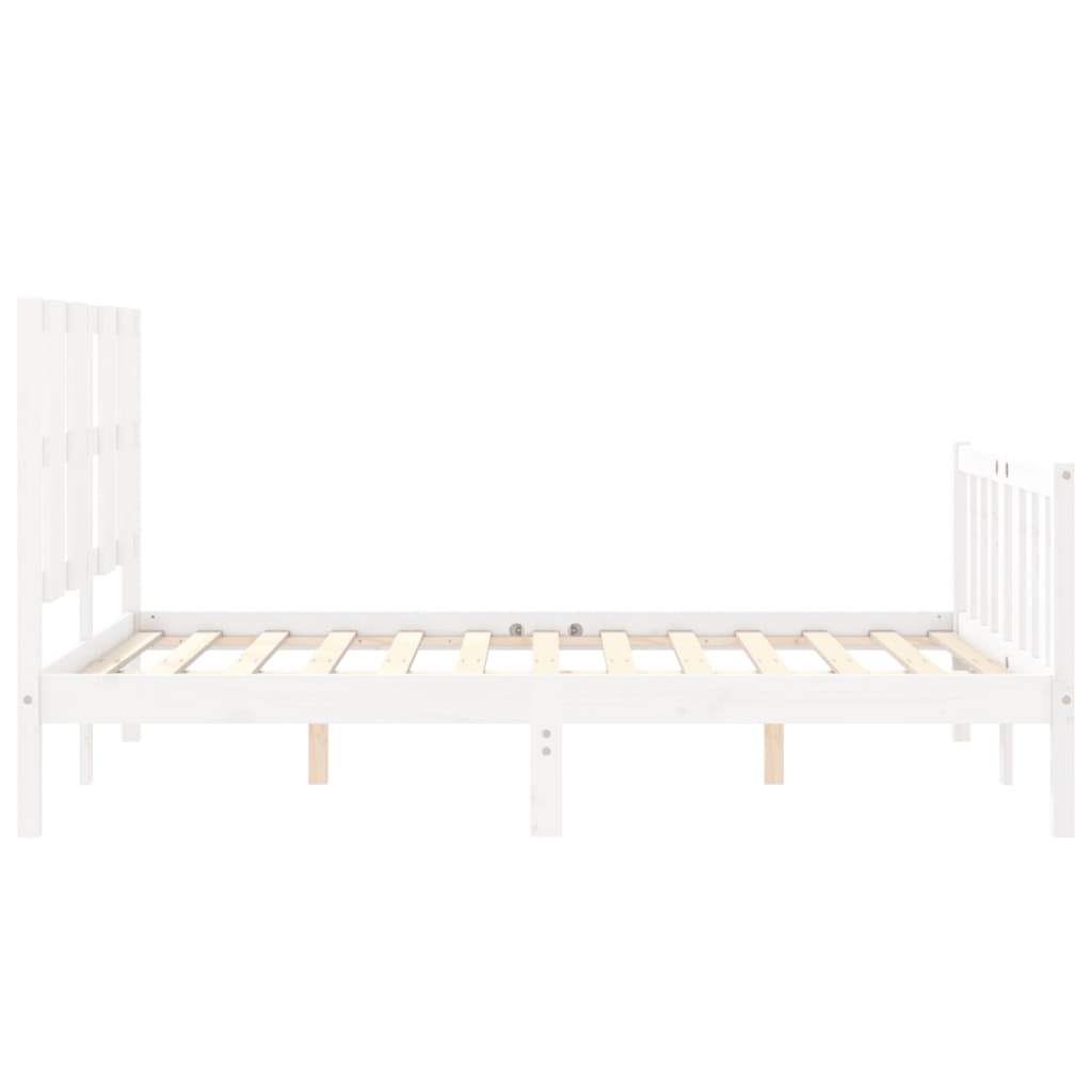 Estructura de cama sin colchón madera de pino blanca 140x190 cm vidaXL