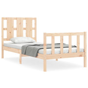 Vetonek Estructura de cama sin colchón madera maciza de pino 90x200 cm