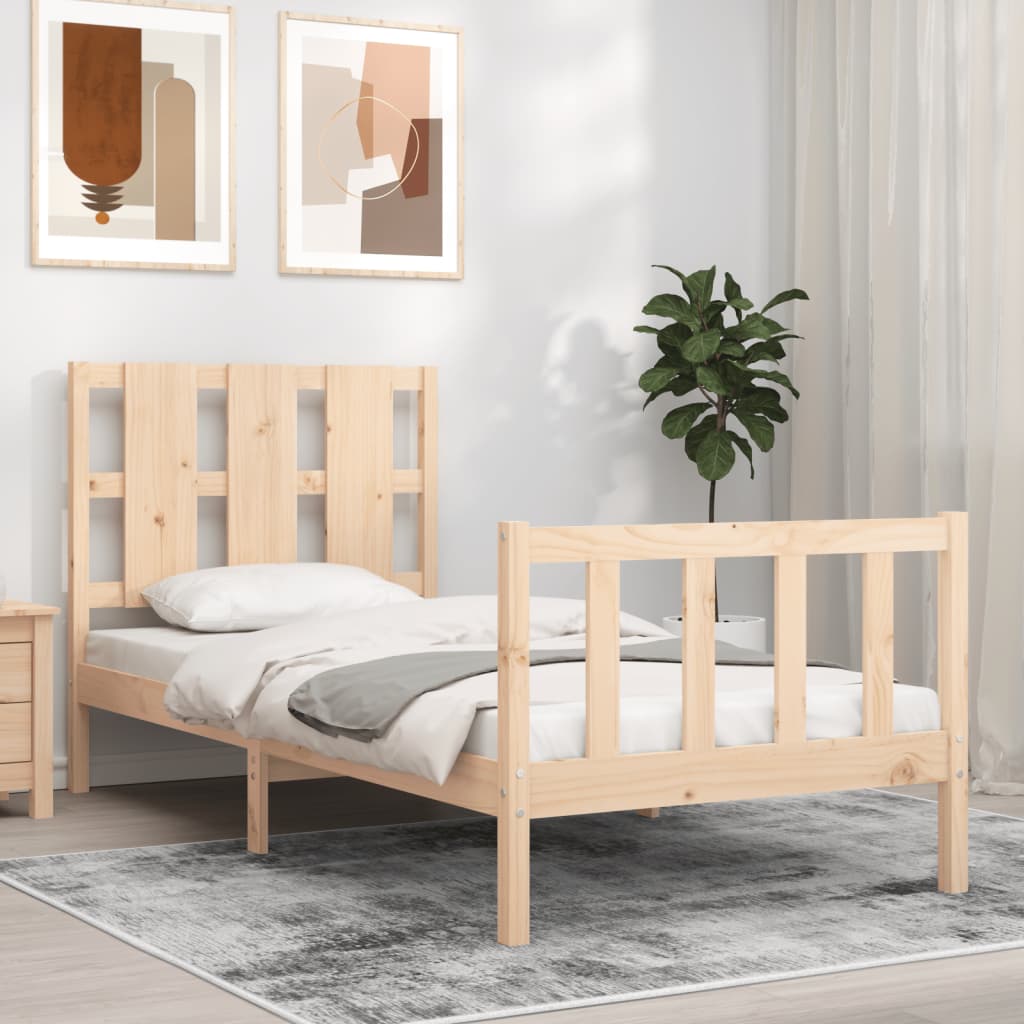 Estructura de cama sin colchón madera maciza de pino 90x200 cm v3865 Vetonek
