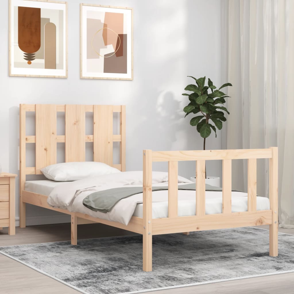 Vetonek Estructura de cama sin colchón madera maciza de pino 100x200 cm