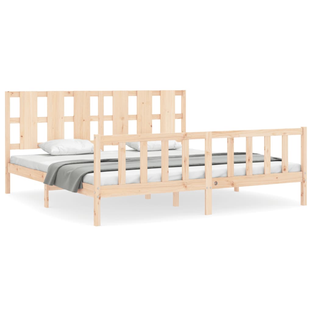 Estructura de cama con cabecero madera maciza 180x200 cm vidaXL