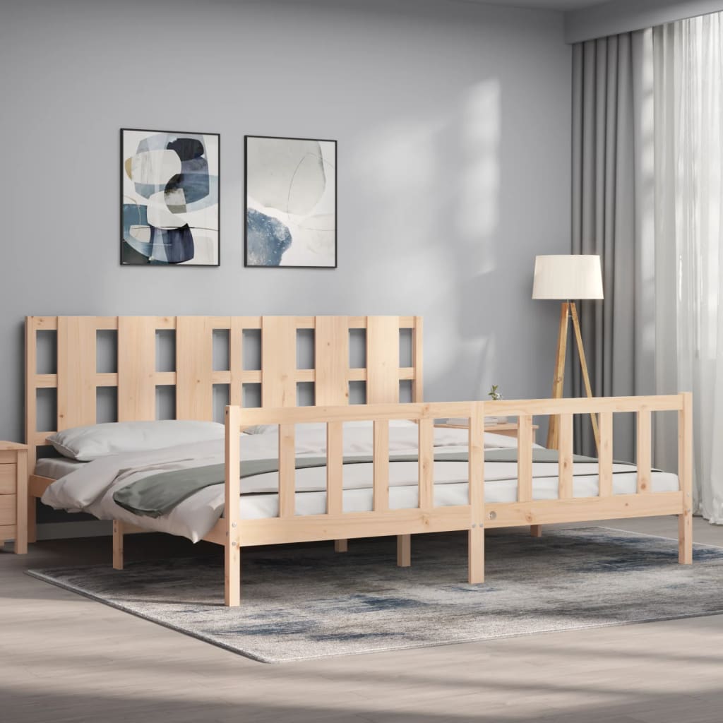 Estructura de cama con cabecero madera maciza 180x200 cm vidaXL