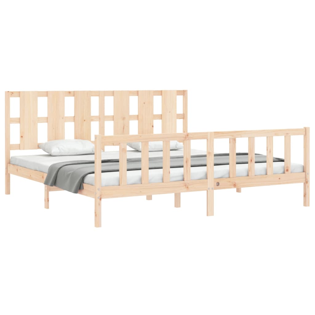 Estructura de cama con cabecero madera maciza 180x200 cm vidaXL