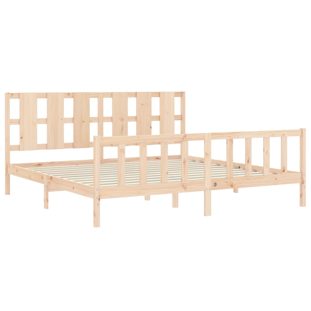 Estructura de cama con cabecero madera maciza 180x200 cm vidaXL