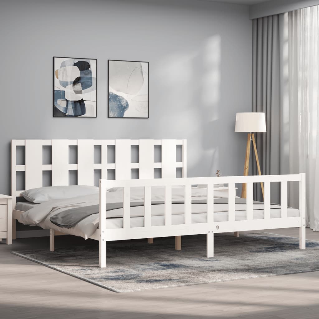 Estructura de cama sin colchón madera maciza blanca 200x200 cm vidaXL