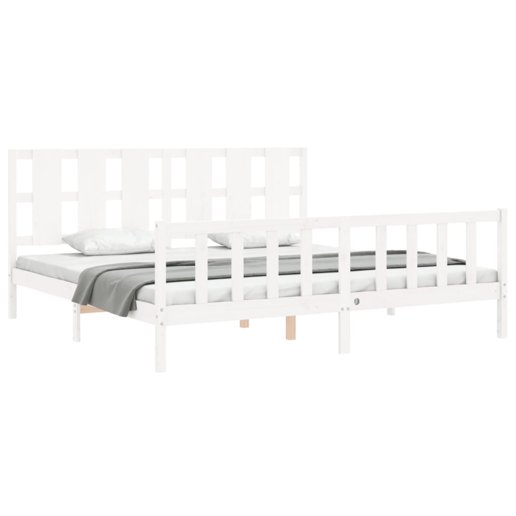 Estructura de cama sin colchón madera maciza blanca 200x200 cm vidaXL