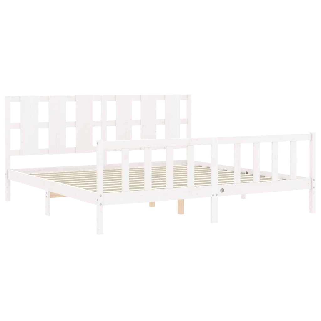 Estructura de cama sin colchón madera maciza blanca 200x200 cm vidaXL