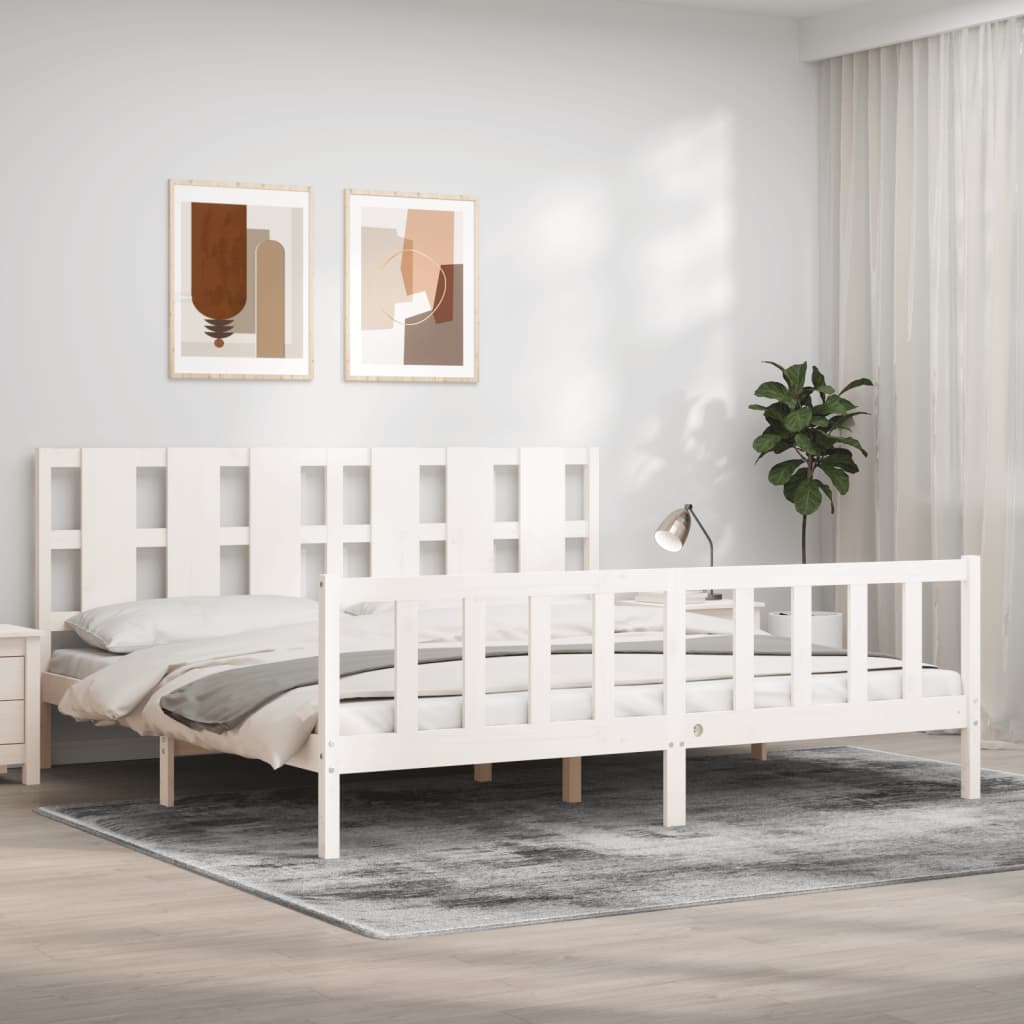 Estructura de cama sin colchón madera maciza blanca 200x200 cm vidaXL