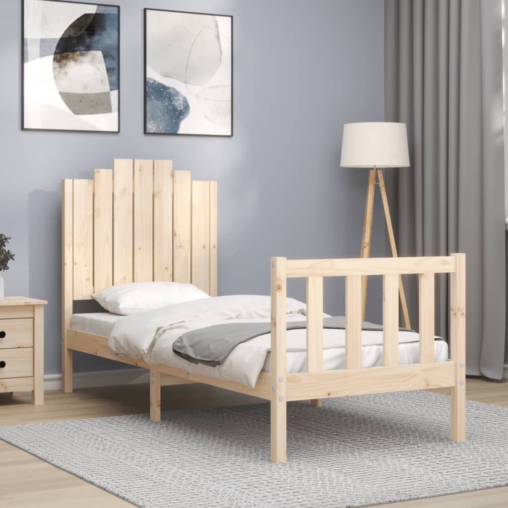 Vetonek Estructura de cama individual con cabecero madera maciza