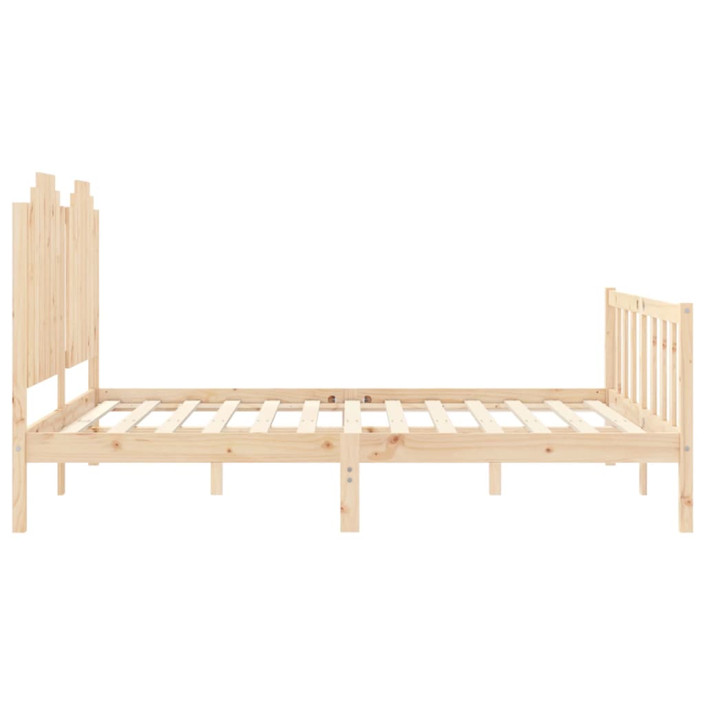 Estructura de cama de matrimonio con cabecero madera maciza vidaXL